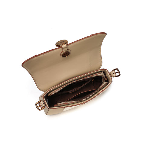 Gelanni Hourglass Bag - Apricot & White